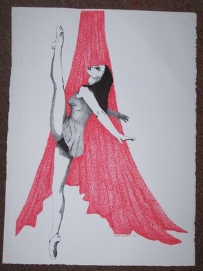 Seiglinda Welin; Figurative, 2009, Original Drawing Pen, 28 x 38 cm. Artwork description: 241                pen/ ink  ,   the dancer                  ...