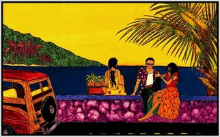 Sandi Carpenter; The Wall In Lahaina, 2007, Original Painting Other, 47 x 31 inches. Artwork description: 241  This is a print, laminated and mounted on fiberboard, of a hand painted silk with French fabric dyes. ...