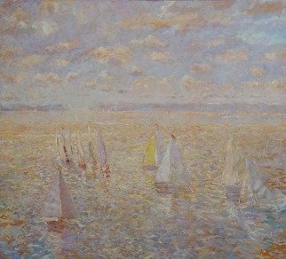 Simon Blackwood; Woods Hole Sailing, 2007, Original Painting Oil, 52 x 50 inches. 