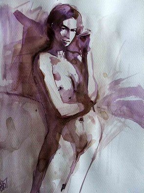 Sipos Lorand; Nude5, 2008, Original Watercolor, 21 x 29 cm. 