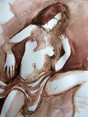 Sipos Lorand; Nude6, 2008, Original Watercolor, 21 x 29 cm. 
