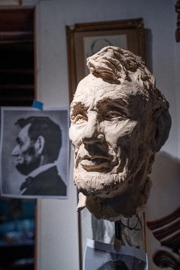 Morris Docktor; Abe Lincoln, 2021, Original Sculpture Bronze, 12 x 16 inches. Artwork description: 241 I did this portrait of Lincoln to illustrate to potential portrait sculpture clients that my likenesses are undeniable.  Commissioned sculptural portraits in bronze from life or photo.  Morris Docktor ...
