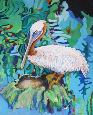 Sharon Nelsonbianco; Curious Birds THORNTON, 2014, Original Painting Acrylic, 16 x 20 inches. Artwork description: 241  contemporary art, acrylic painting, waterscape, birds, , nature, water, tranquility, peace, wildlife, , series format, Sharon Nelson- Bianco, southern artist, , colorful, colorist, Florida, water birds, expressionist, Florida artist, Florida, wildlife, water fowl, vivid, expressionism ...