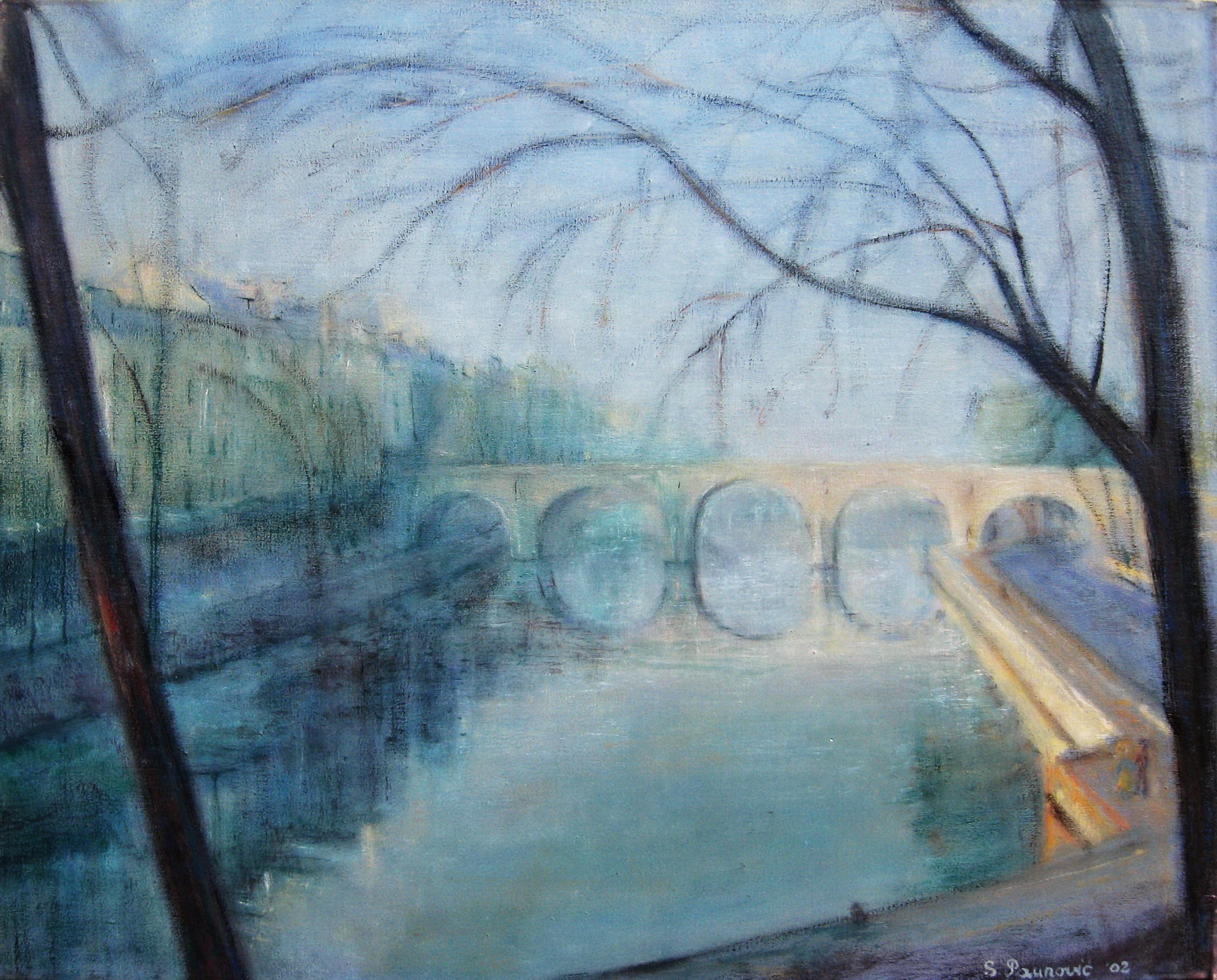 Slobodan Paunovic; Le Pont Marie Paris, 2010, Original Painting Oil, 40 x 50 inches. Artwork description: 241 Original workBuying directly from the autorFree shipping...
