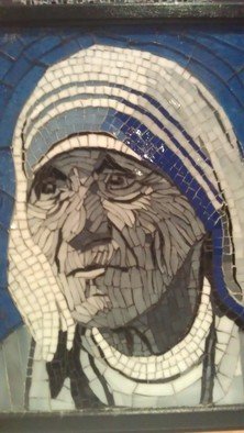 Dalene Smit; Mother Teresa, 2013, Original Mosaic, 22 x 30 cm. Artwork description: 241  stained glass on wood ...