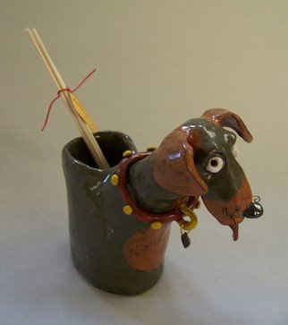 Suzanne Noll; Brown And Tan Dog Oil Ree..., 2011, Original Ceramics Handbuilt, 4 x 6 inches. Artwork description: 241      Here is a great way to decorate your home while sitting back taking in the beautiful aroma of the included vanilla oil rattan reed diffuser. This ceramic dog vase holds a refillable . 5 fl oz. vial and 5 reeds that is easy to remove. The reeds provided ...