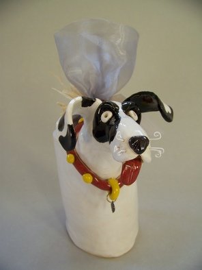 Suzanne Noll; Great Dabe Potpourri Vase..., 2011, Original Sculpture Ceramic, 4.5 x 8 inches. Artwork description: 241       I created this Great Dane potpourri vase for those who just can't get enough of this Gentle Giant. Included is a bag of Pumpkin Spice potpourri to fill your home just in time for the holiday season! Add is a metal dog tag reading 