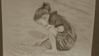 William Mccowan; Little Beachcomber, 2009, Original Drawing Pencil, 28 x 22 inches. Artwork description: 241   Pencil drawing of my daughter Catherine on the beach. I would like to offer prints before too long.* Prints available limited addition of 100 signed and numbered prints- $300 -  ...