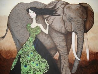 Susan A. Piazza; Tusk And Tails, 2009, Original Painting Acrylic, 5 x 4 feet. 