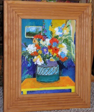 Nancy Goodenow; Flowers In A Room, 2011, Original Painting Acrylic, 12 x 16 inches. Artwork description: 241    acrylic painted on wood      ...