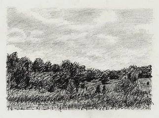 Keith Thrash; Summer Landscape, 1986, Original Drawing Other, 6 x 4 inches. Artwork description: 241  Pen and ink. ...