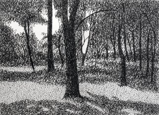Keith Thrash; Tree In Central Park, 1987, Original Drawing Pen, 4.3 x 3.3 inches. Artwork description: 241  Rapidograph pin drawing. ...