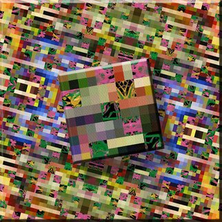 Stanley Bowman; COUNTER SLOPE, 2008, Original Digital Art, 24 x 24 inches. Artwork description: 241 Hand drawn on the computer. It is about zooming in and working at the oixel level, but restructuring and repositioning clusters of colors. Giclee print on canvas. ...