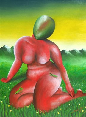 Massimiliano Stanco; The Woman And The Praying..., 2008, Original Painting Oil, 36 x 48 inches. Artwork description: 241  peaceful living ...