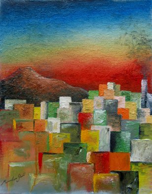 Massimiliano Stanco; Vesuvius, 2008, Original Mixed Media, 24 x 30 inches. Artwork description: 241  Under the foot hills of the Vesuvius ...