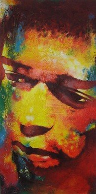 Steve Coughlin; Jimi, 2011, Original Painting Acrylic, 24 x 48 inches. Artwork description: 241   large colourful original painting of jimi hendrix, heavily textured       ...
