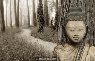 Steven Poe; Enlightened Path, 2001, Original Photography Other, 10 x 8 inches. Artwork description: 241 Composite image of a Buddha in a foggy forest with a path leading into the distance. The Buddha is from theMandalay Period, c1850 AD. ...