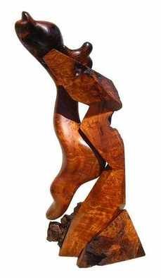 Daryl Stokes; Second Nature, 2010, Original Sculpture Wood, 24 x 51 inches. Artwork description: 241  Dramatic abstract redwood sculpture composed of two similar yet contrasting entities that mimic each other. The dominant smooth sensuous form appears to emerge from its angular geometric counterpart. Although they are somewhat congruent in form, each entity is quite unique in character creating sharp visual contrasts. The ...