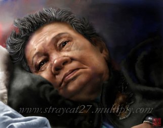 Robert Cheng; My Mom, 2007, Original Digital Art, 14 x 11 inches. Artwork description: 241  This is a portrait of my Mom. The reference photo was taken right after she had an accident that resulted in 2 fractured vertebrae. She's all well now.  14. 0 ...