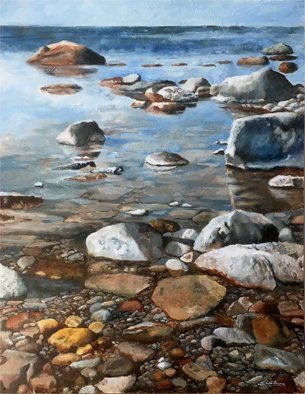 Thor-Leif Strindberg; Shore At The Island Of ÖLand, 2017, Original Painting Acrylic, 31 x 47 inches. 