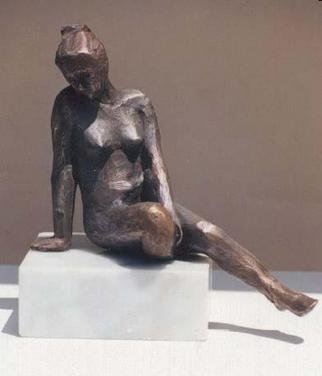 Sue Jacobsen, 'An Idle Moment', 2004, original Sculpture Bronze, 5 x 8  x 8 inches. Artwork description: 1911 A' thumbnail' figure sketch executed in sculpting wax and direct cast in bronze- - edition of one. White marble base....