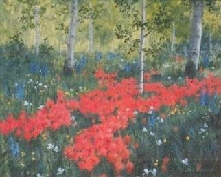 Sue Jacobsen; Wildflower Stroll, 1994, Original Painting Oil, 14 x 12 inches. Artwork description: 241 A patch of wildflowers discovered on a day- hike. ...