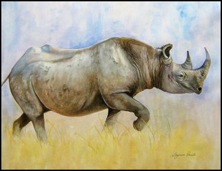 Suzanne Painter; Goodbye White Rhino, 2014, Original Watercolor, 18 x 22 inches. Artwork description: 241   I heard that there were not enough White Rhinos left in the world. They're considered extinct now. So sad. ...