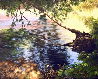 Suzanne Painter; River Shadows, 2009, Original Painting Oil, 16 x 12 inches. Artwork description: 241  This is the Mokelumne river in California, a cool place to walk under the trees when it' s over 100 degrees. ...