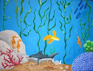 Susan Barnett-Jamieson; Sleeping Shark, 2008, Original Painting Acrylic, 20 x 24 inches. Artwork description: 241  A whimsical look at the bottom of the sea! ...
