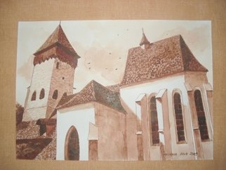 Iuliana Sava; Old Fortress Of Atel Romania, 2009, Original Drawing Other, 29 x 21 cm. Artwork description: 241  Drawing ink on paper, size 29x21cm, 2009. Post i pay. ...