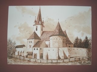 Iuliana Sava; Old Fortress Of Biertan R..., 2009, Original Drawing Other, 29 x 21 cm. Artwork description: 241  Drawing ink on paper, size 29x21cm, 2009. Post i pay. ...