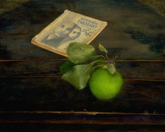 Sofia Wyshkind; Isikava Takuboku, 2000, Original Painting Oil, 14 x 10 inches. Artwork description: 241   The poetry of Isikava Takuboku beautiful and simple as a green apple on old wooden table ...