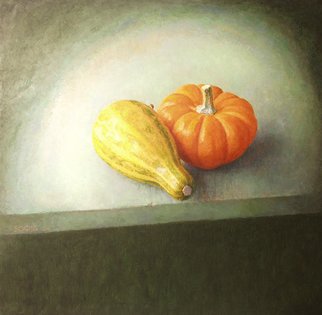 Sofia Wyshkind; Lime Light Two Squashes, 1999, Original Painting Oil, 18 x 18 inches. Artwork description: 241    Two actors on the stage  ...