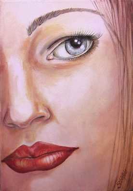 Sylvia Kula; Red Lipstick, 2007, Original Painting Acrylic, 21 x 30 cm. Artwork description: 241  Original painting, acrylic on canvas, signed, size 210x300mm, 17mm deep. NOT FOR SALE. 21. 0 ...