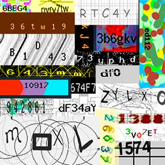Istvan Szil; Captcha Story , 2009, Original Printmaking Giclee, 4 x 4 feet. Artwork description: 241    CAPTTCHA a. k. a Completely Automated Public Turing test to tell Computers and Humans Apart. Manipulated Captcha image  ...
