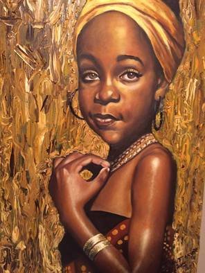 Piet Mashita; African Daughter, 2015, Original Painting Oil, 90 x 60 cm. Artwork description: 241  African Paintings  ...