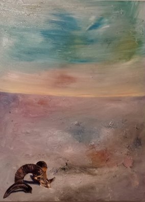 Nigel Yates; Desert, 2016, Original Painting Oil, 25 x 30 cm. Artwork description: 241   Landscape, seascape, skull, desert Australia      ...