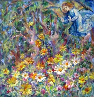 Tatyana Berestov; Look At The House  Angel, 2011, Original Painting Oil, 50 x 50 cm. Artwork description: 241    Spring's Angel    ...