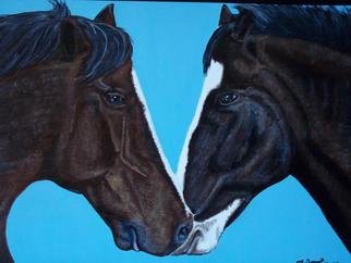 Teresa Peterson; Horses In Love, 2005, Original Painting Acrylic, 16 x 12 inches. Artwork description: 241    painting, acrylic, animals, horses,            ...