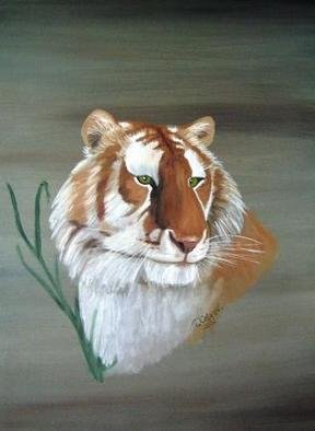 Terri Cabral; Rhama, 2004, Original Painting Oil, 18 x 24 inches. Artwork description: 241 A rare Golden Tabby Tiger named Rhama. ...