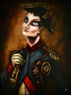 Tiago Azevedo; Napoleon At War Painting ..., 2018, Original Painting Oil, 12 x 16 inches. Artwork description: 241 Careful examination of the details embedded in this portrait reveals Napoleon as a politically powerful icon.  He is placed in the center of a vertical canvas dressed in his uniform as a colonel of the Foot Grenadiers of the Imperial Guard.  His pose, the slightly pushes back ...