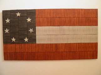 Robert Haifley; Symbol Of Loss, 2016, Original Sculpture Wood, 34 x 18 inches. Artwork description: 241  First National Confederate Flag constructed and sculpted with over 2,100 toothpicks.Each of the stars are also constructed of toothpicks.  This piece is hand stained ( NOT PAINTED) ! I chose the name of this piece based on the reality that so much was lost as a result ...