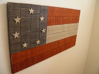 Robert Haifley; Symbol Of Loss, 2016, Original Sculpture Wood, 34 x 18 inches. Artwork description: 241 First National Confederate Flag constructed and sculpted with over 2,100 toothpicks. Each of the stars are also constructed of toothpicks. This piece is hand stained NOT PAINTED I chose the name of this piece based on the reality that so much was lost as a result ...