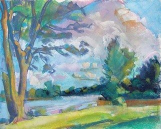 Timothy King; Fox River St Charles, 2007, Original Pastel, 14 x 11 inches. 