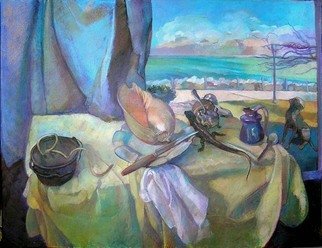 Timothy King; Tabletop View Of Lake Michigan, 2008, Original Pastel Oil, 40 x 30 inches. 