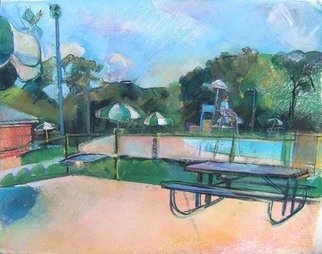 Timothy King; Wing Park Swimming Pool, 2007, Original Pastel, 14 x 11 inches. 