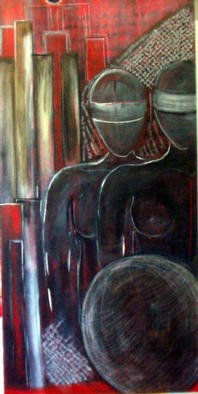 Sepideh Majd; Randomthoughtspart1, 2003, Original Mixed Media, 24 x 48 inches. Artwork description: 241 Acrylic and charcoal on canvas....