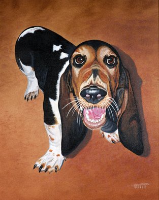 Robert Tittle; IM WAITING, 2001, Original Painting Acrylic, 16 x 20 inches. Artwork description: 241   Acrylic Paintings/ Dogs/ Pets/ Hound Dog    ...