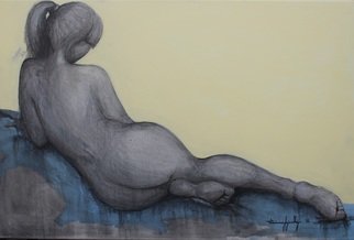 Tiziana Fejzullaj; Lying Nude, 2015, Original Painting Oil, 24 x 36 inches. Artwork description: 241 OilAcrylic...