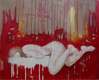 Tiziana Fejzullaj; Nude In Red, 2014, Original Painting Oil, 24 x 30 inches. Artwork description: 241  OilAcrylic ...